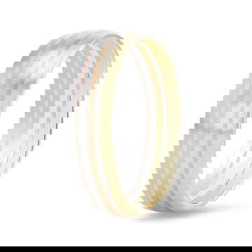 Tri Tone Striped 6mm Wedding Band 1