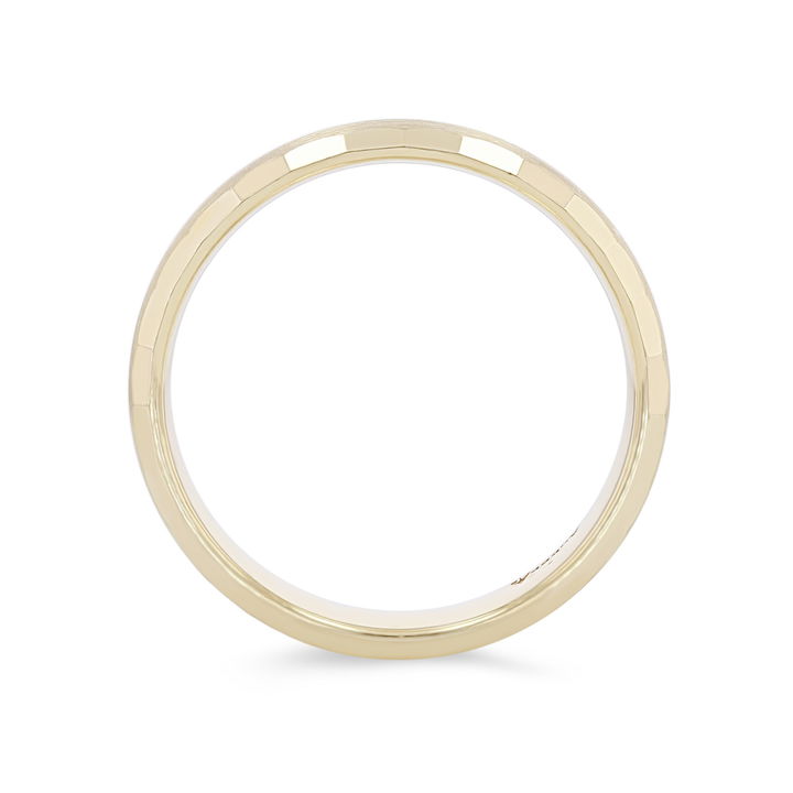 Yellow Gold 14K Diamond Cut Edge 5.5mm Wedding Band