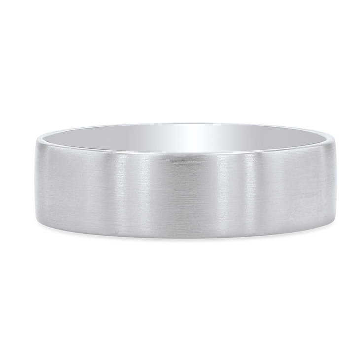 Flat Matte 6mm Wedding Band In Yellow Gold 14K