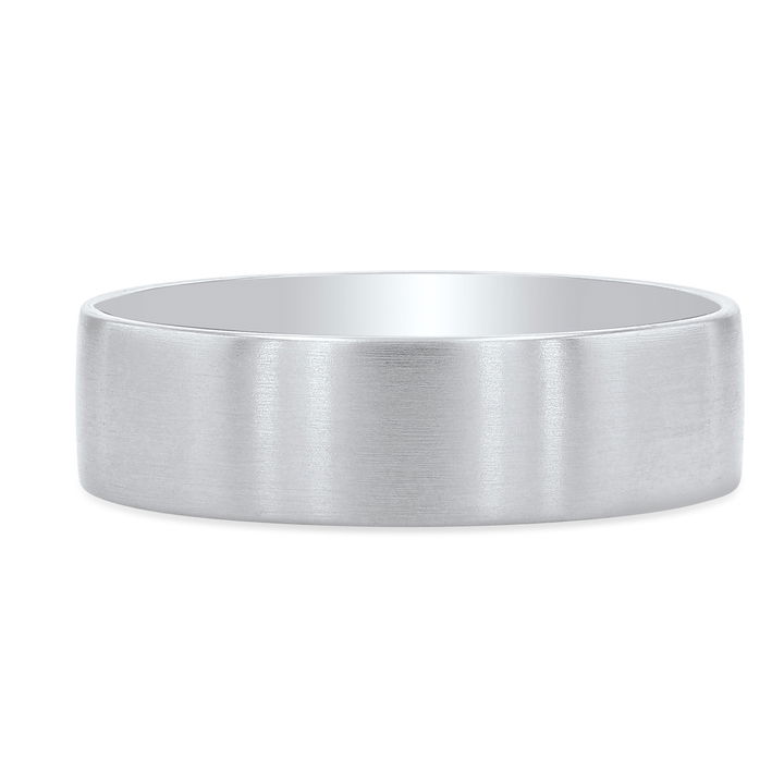 Platinum Flat Matte 6mm Wedding Band