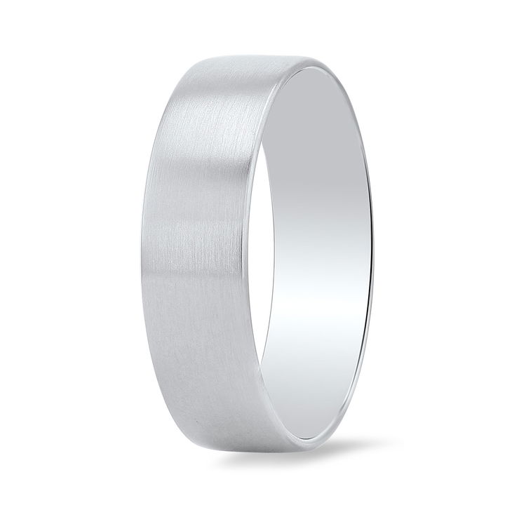 Platinum Flat Matte 6mm Wedding Band