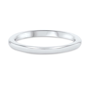 Polished Wedding Band In White Gold 14K