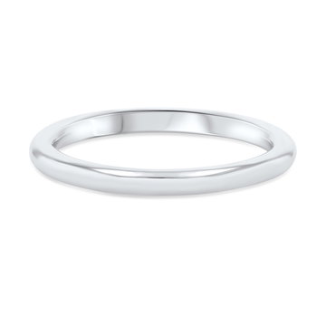 Polished Wedding Band In White Gold 14K