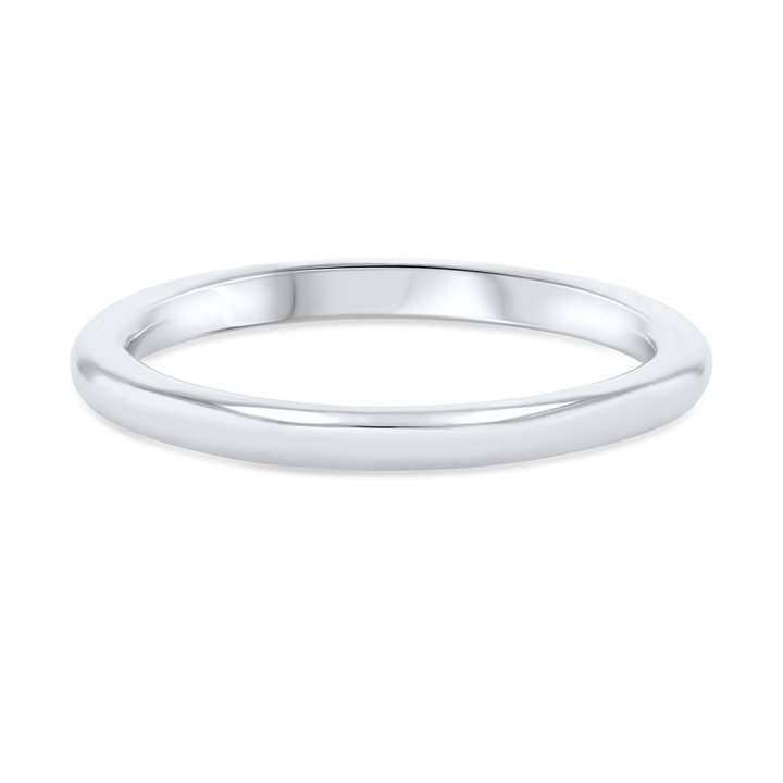 Polished Wedding Band In White Gold 14K