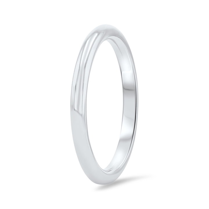 Polished Wedding Band In White Gold 14K