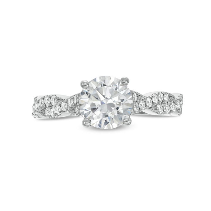 White Gold 14K Twist Full Diamond Engagement Setting by Diamonds Direct Designs