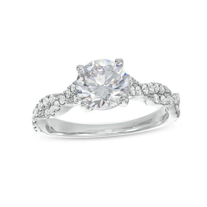 White Gold 14K Twist Full Diamond Engagement Setting by Diamonds Direct Designs