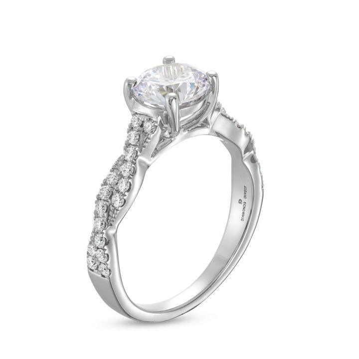 White Gold 14K Twist Full Diamond Engagement Setting by Diamonds Direct Designs