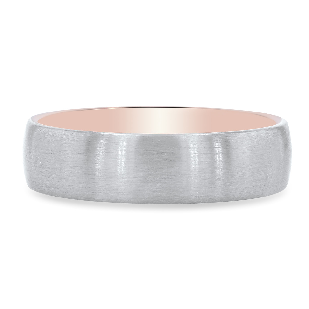 Two Tone Inlay 6mm Wedding Band 0