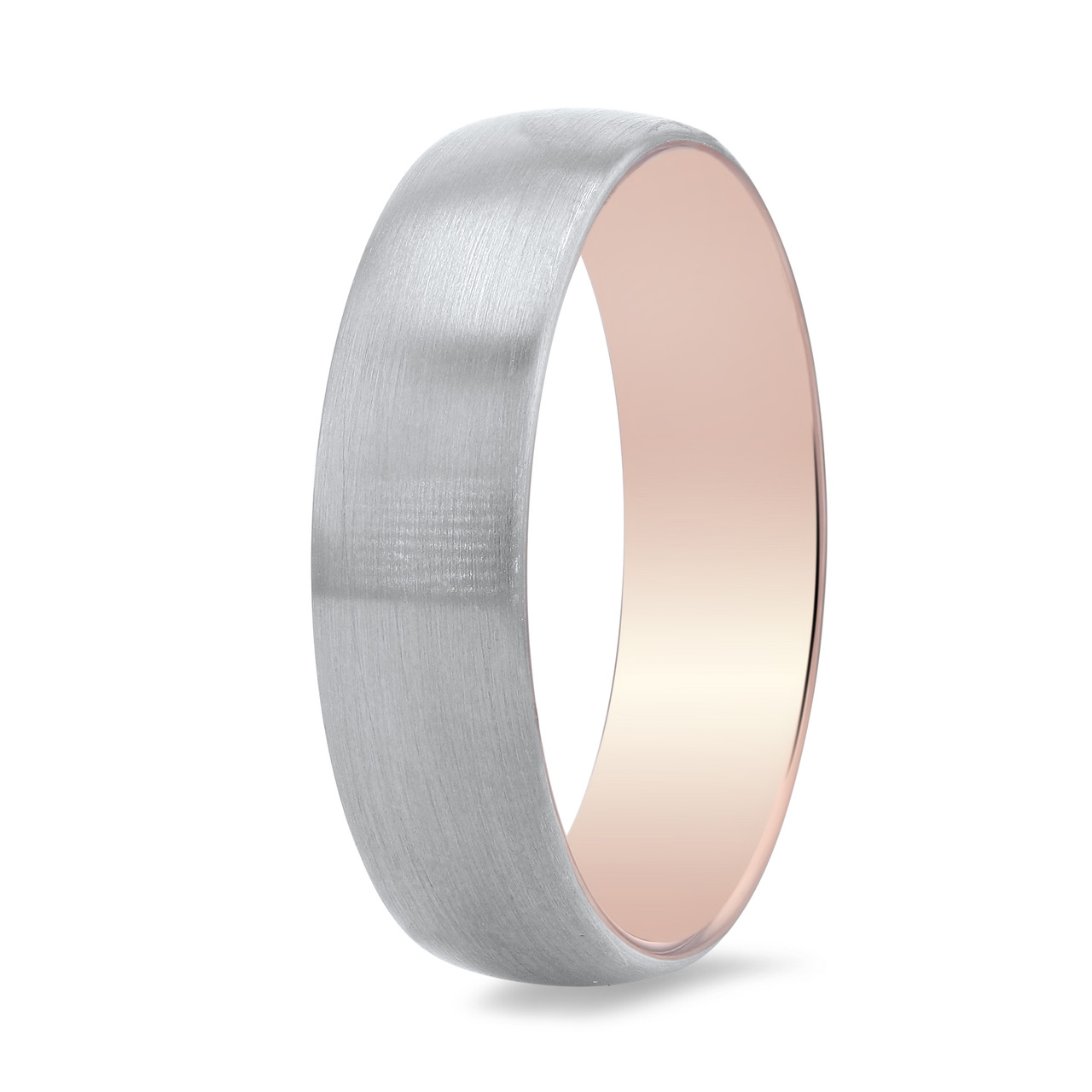 Two Tone Inlay 6mm Wedding Band 1