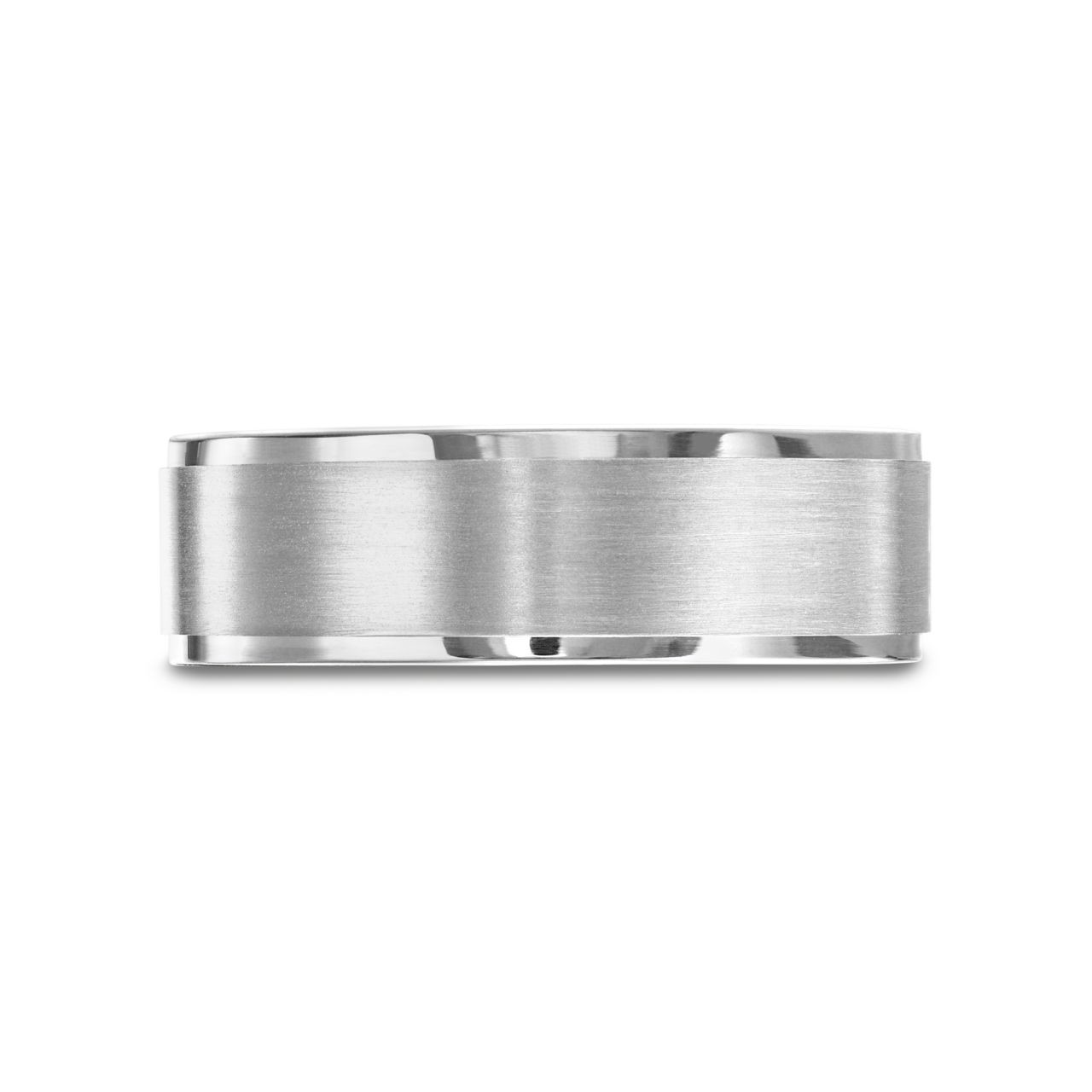 Flat Matte Polished Edge 7mm Wedding Band 0
