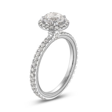 Verragio Tradition Round Halo Engagement Setting In White Gold 14K