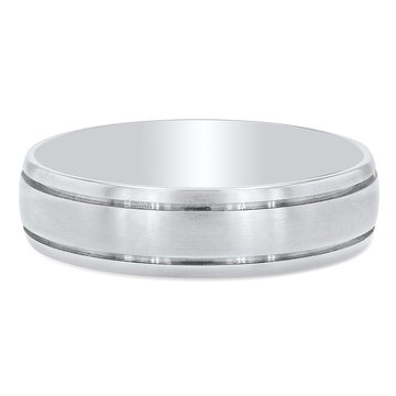 Matte Groove 6mm Wedding Band In Yellow Gold 14K