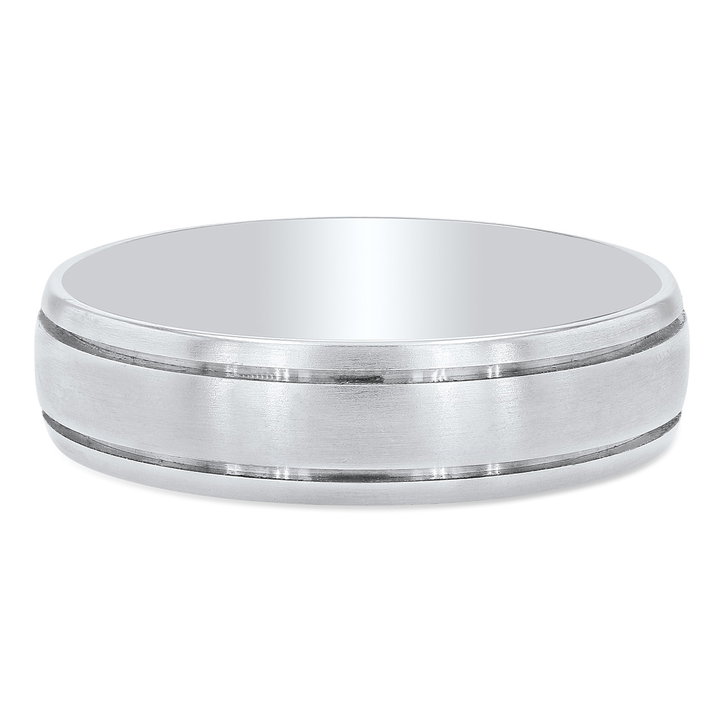 Matte Groove 6mm Wedding Band In Yellow Gold 14K