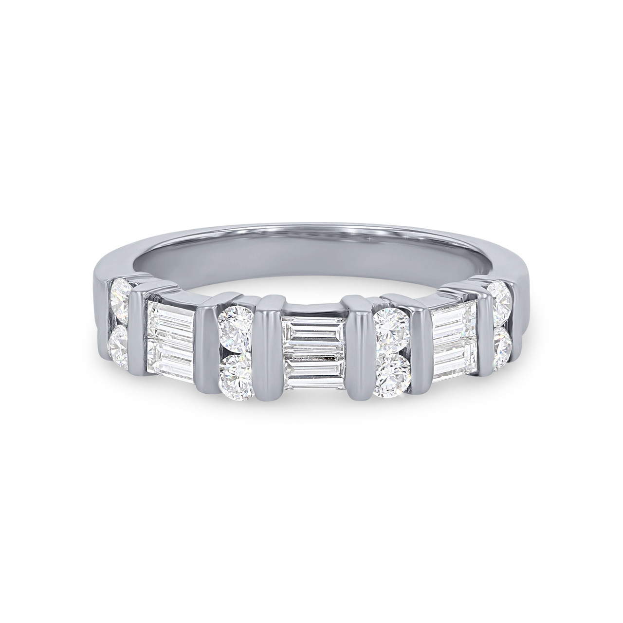 Two Row Bar Set Diamond Wedding Band