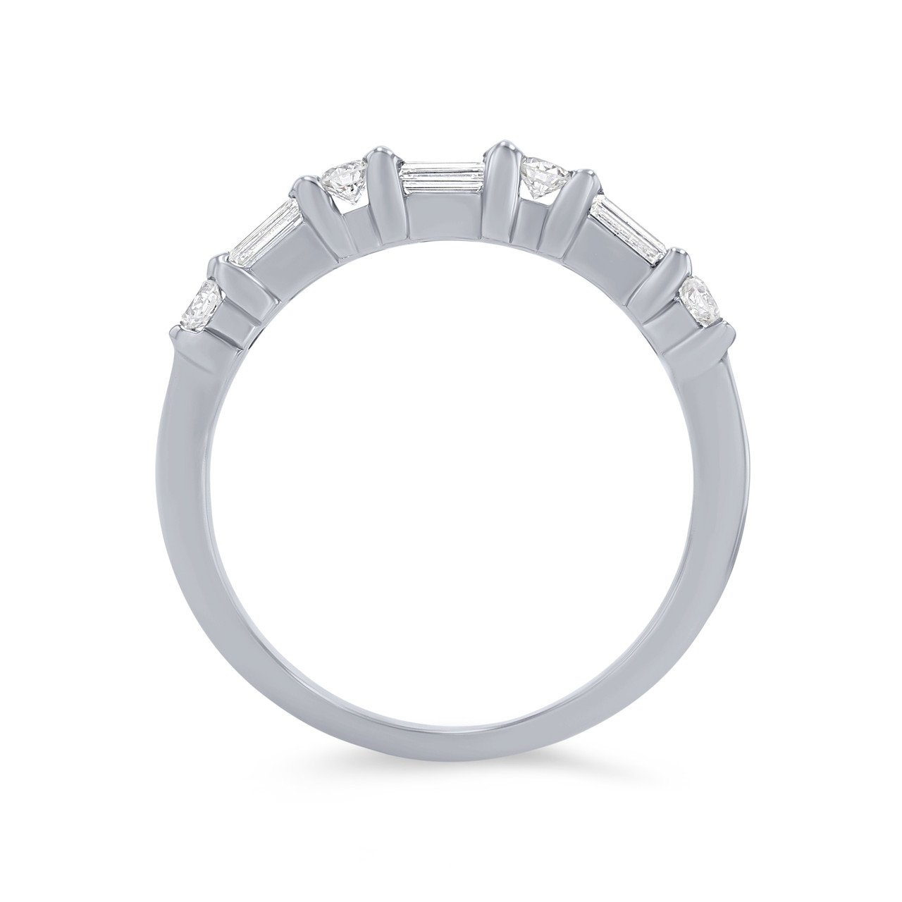 Two Row Bar Set Diamond Wedding Band