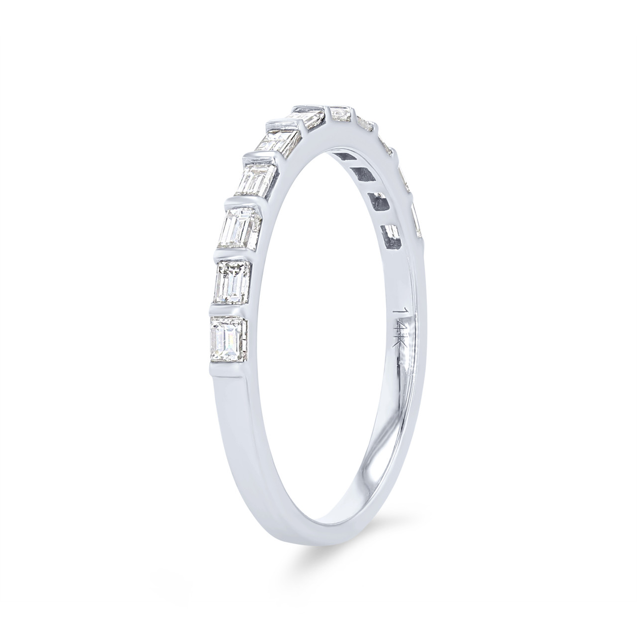 Horizontal Baguette Diamond Wedding Band 1