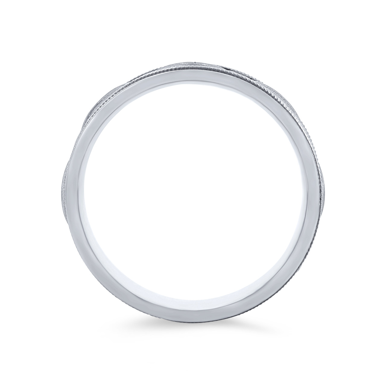 Carved Filigree 7.5mm Wedding Band