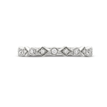 Verragio Renaissance Alternating Geometric Wedding Band In White Gold 14K