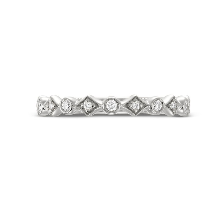 Verragio Renaissance Alternating Geometric Wedding Band In White Gold 14K