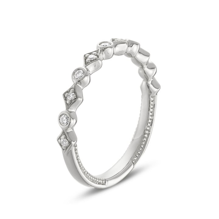Verragio Renaissance Alternating Geometric Wedding Band In White Gold 14K