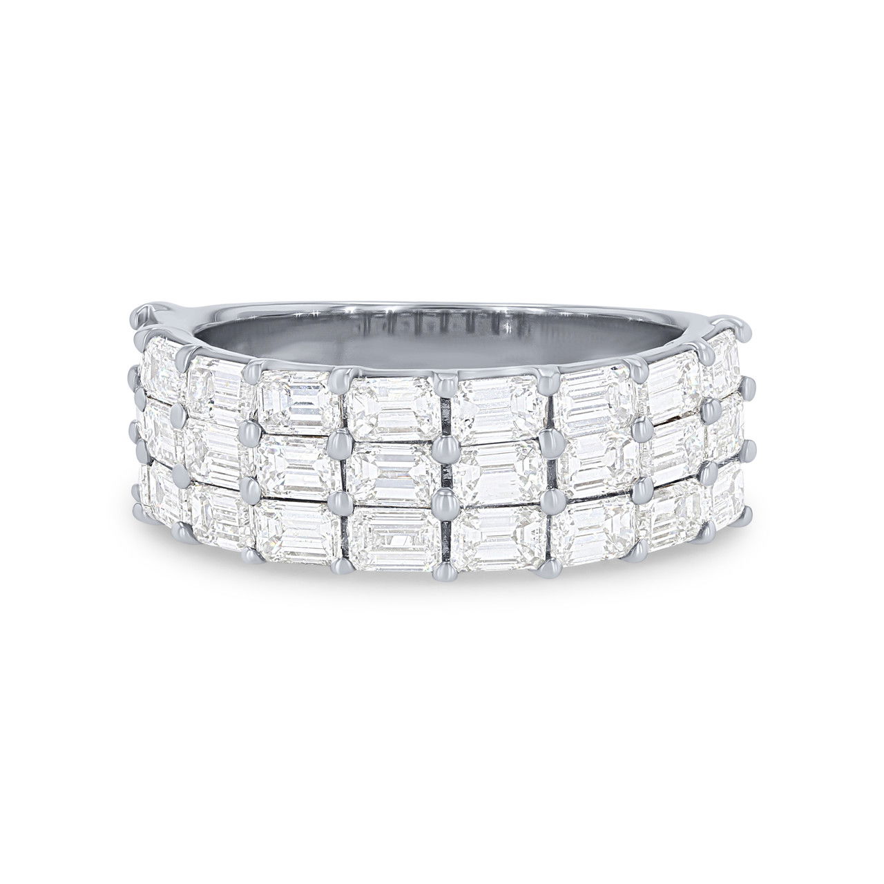 Three Row Emerald Diamond Band