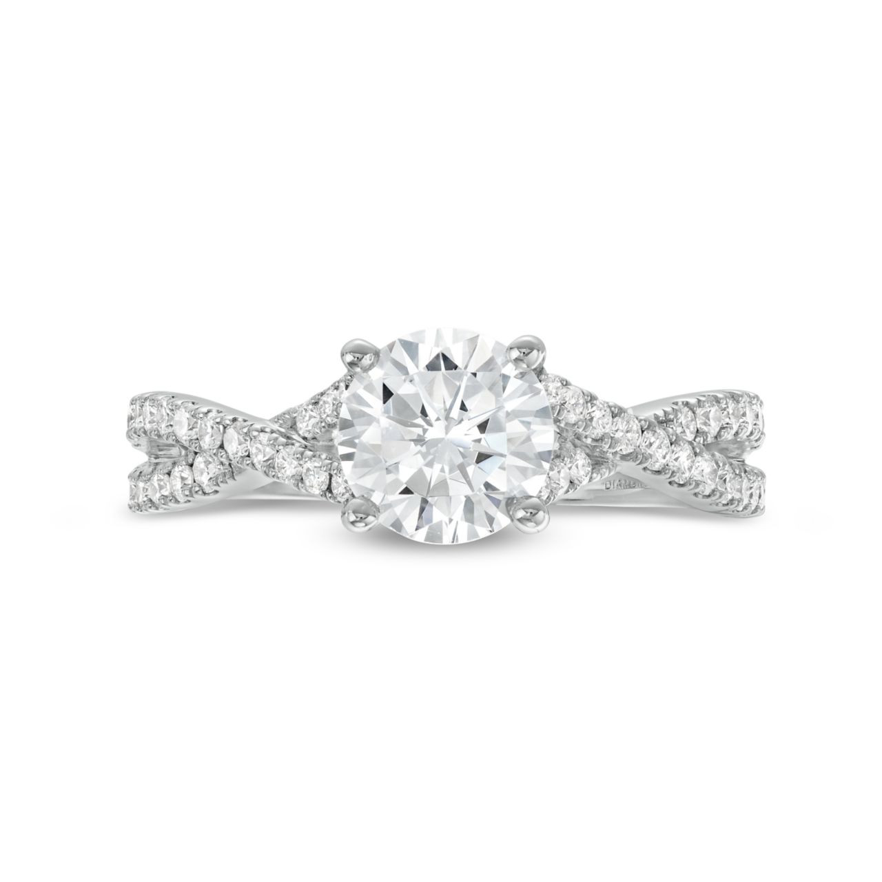 Open Twist Full Diamond Cathedral Engagement Setting by Adorette 0