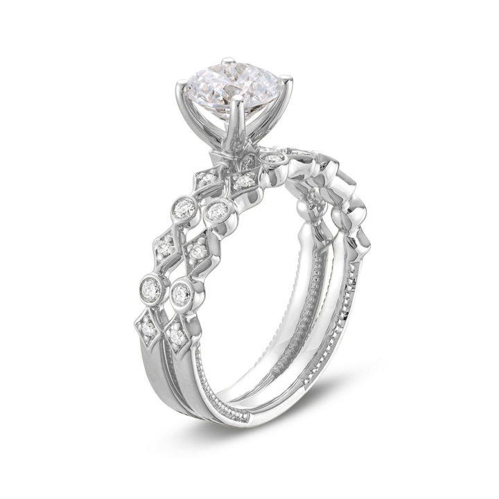 White Gold 14K Verragio Renaissance Alternating Geometric Engagement Setting