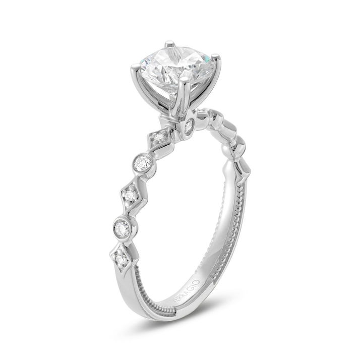 White Gold 14K Verragio Renaissance Alternating Geometric Engagement Setting