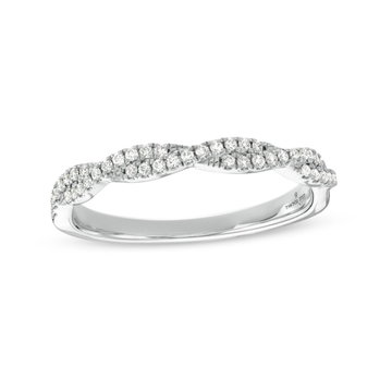 Petite Twist Diamond Wedding Band by Adorette In Platinum