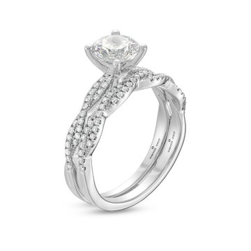 Petite Twist Diamond Wedding Band by Adorette In Platinum