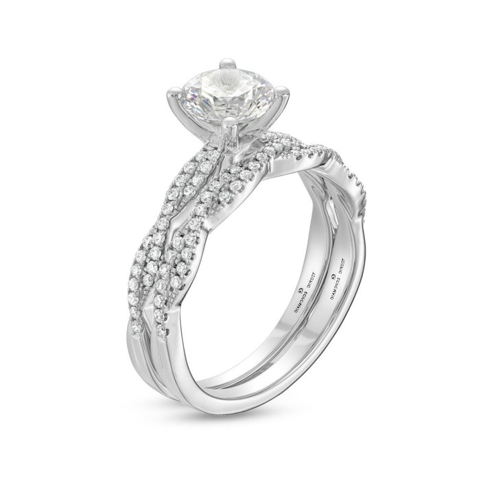Petite Twist Diamond Wedding Band by Adorette In Platinum