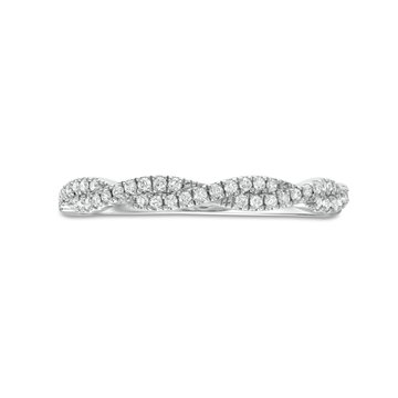 Petite Twist Diamond Wedding Band by Adorette In Platinum