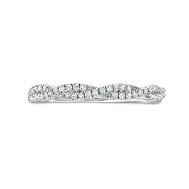 Petite Twist Diamond Wedding Band by Adorette In Platinum