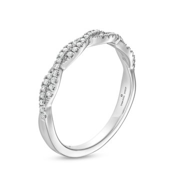 Petite Twist Diamond Wedding Band by Adorette In Platinum