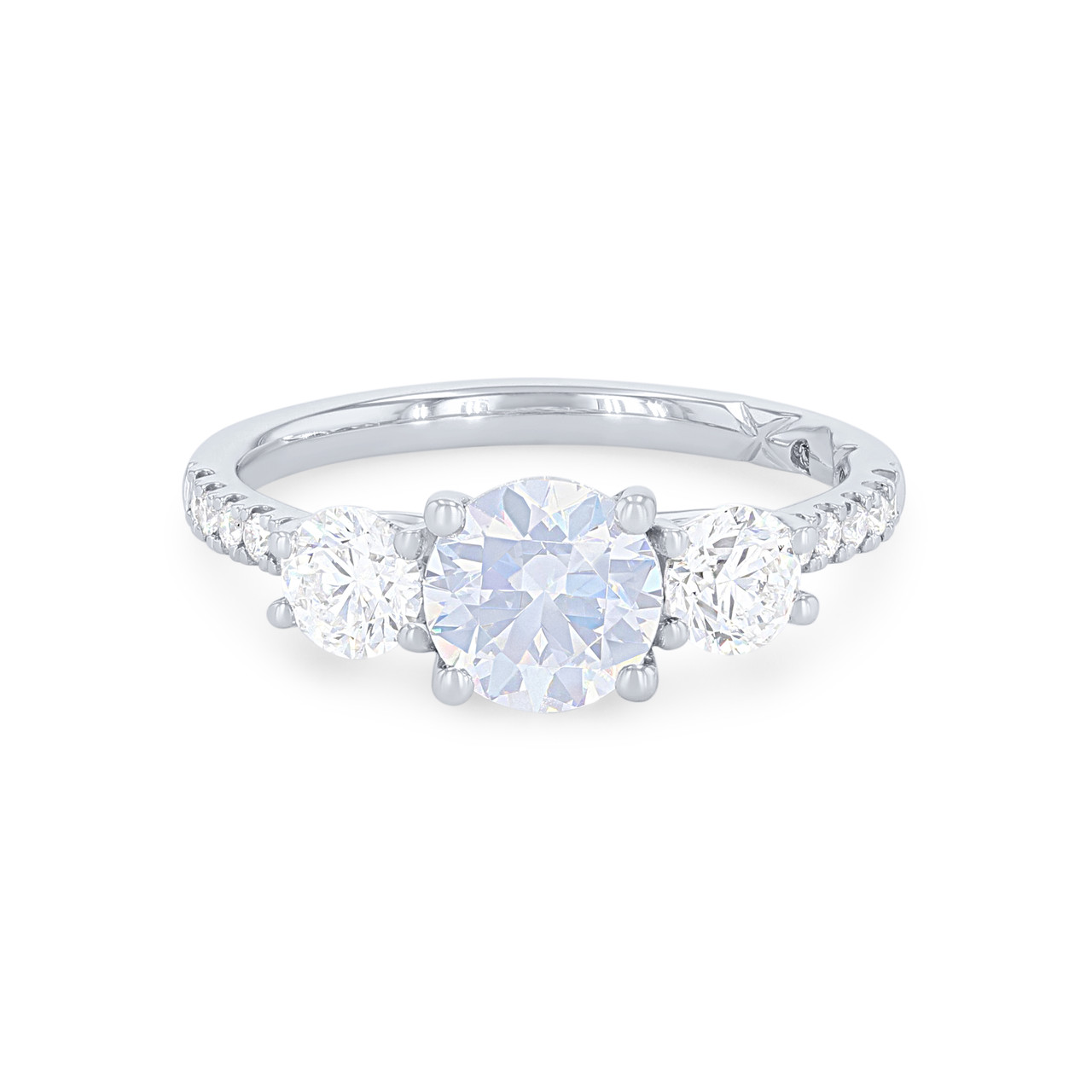 A. Jaffe Three Stone Round Diamond Engagement Setting 0
