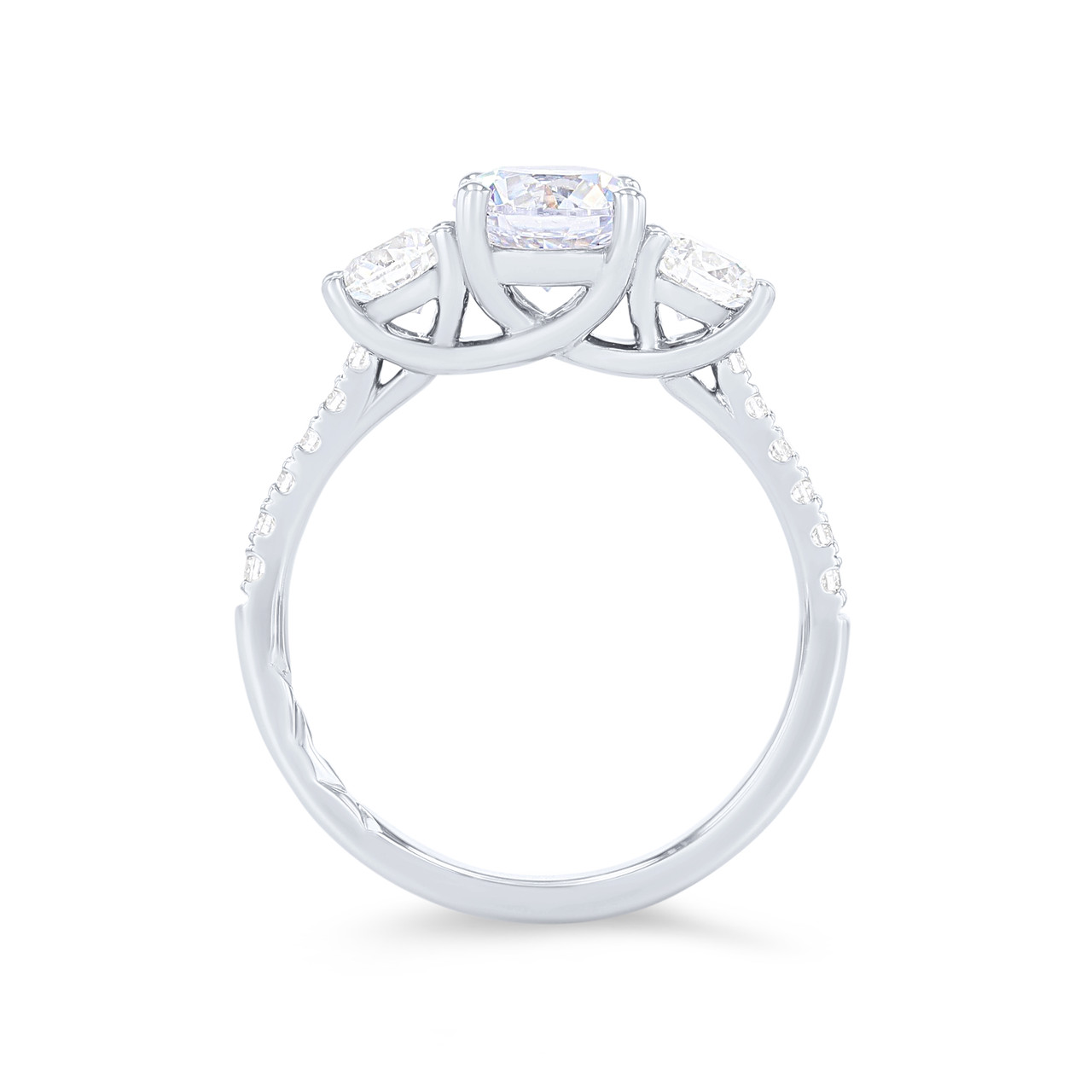 A. Jaffe Three Stone Round Diamond Engagement Setting 2