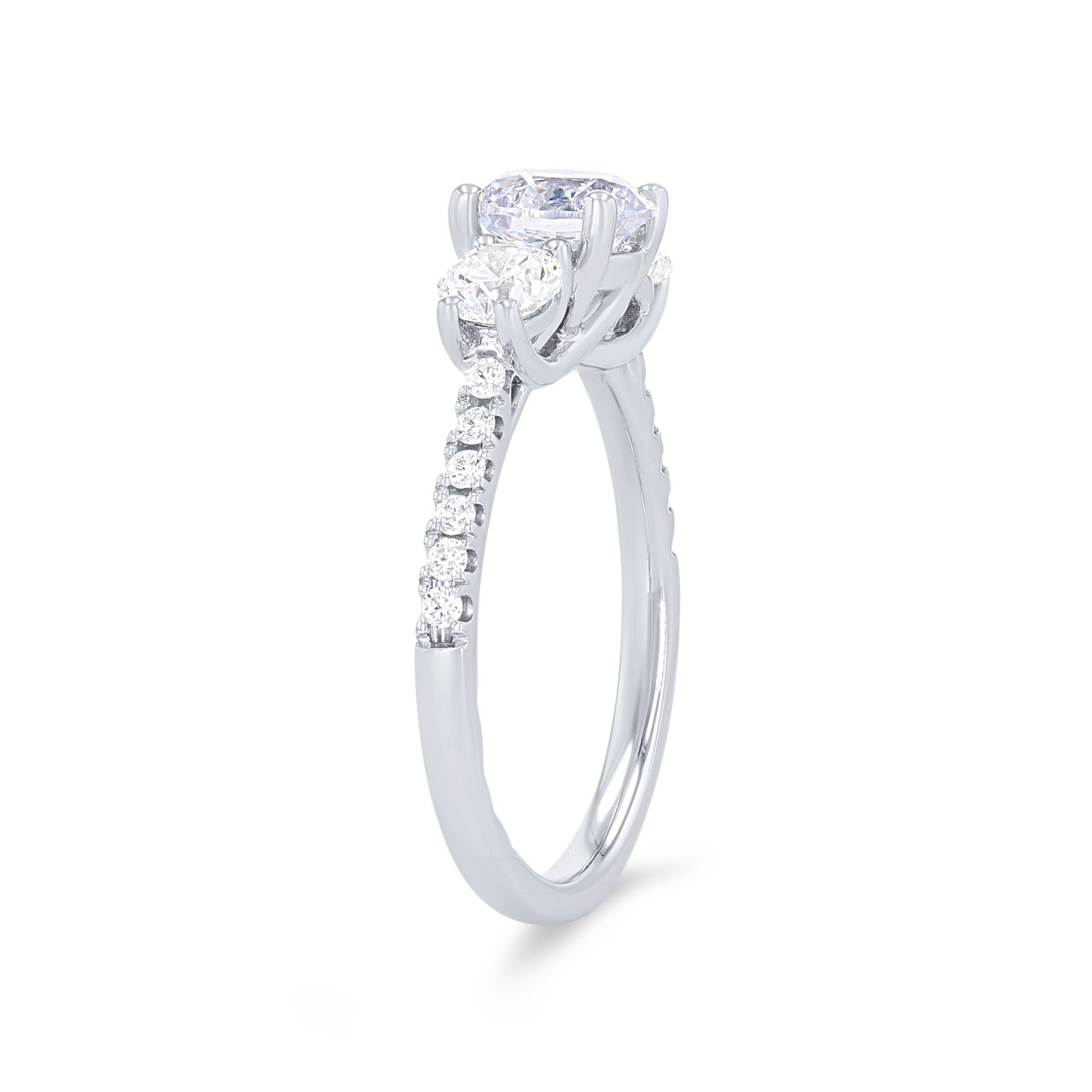 A. Jaffe Three Stone Round Diamond Engagement Setting 1
