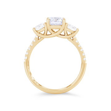 A. Jaffe Three Stone Round Diamond Engagement Setting In Yellow Gold 14K