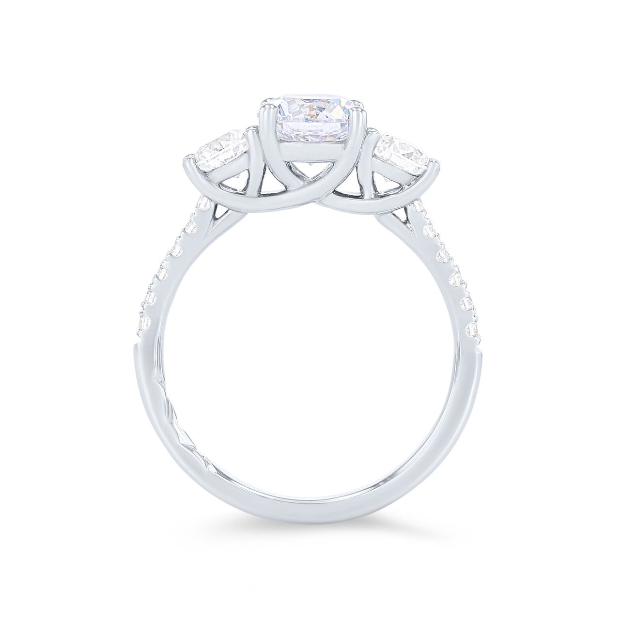 A. Jaffe Three Stone Round Diamond Engagement Setting