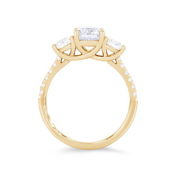 A. Jaffe Three Stone Round Diamond Engagement Setting In Yellow Gold 14K