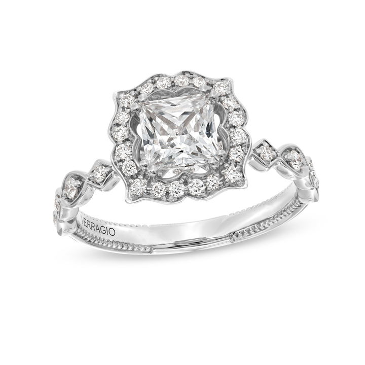 White Gold 14K Verragio Renaissance Victorian Halo Engagement Setting