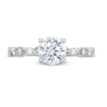 Alternating Marquise Frame Milgrain Engagement Setting by Adorette In White Gold 14K