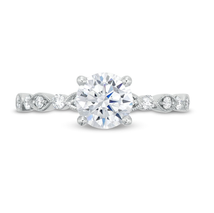 Alternating Marquise Frame Milgrain Engagement Setting by Adorette In White Gold 14K
