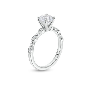 Alternating Marquise Frame Milgrain Engagement Setting by Adorette In White Gold 14K