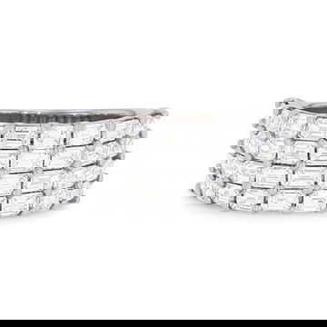Four Row Emerald Diamond Band 0
