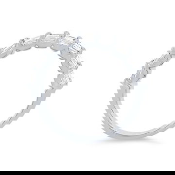 Four Row Emerald Diamond Band 1