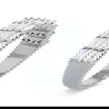 Four Row Emerald Diamond Band 2
