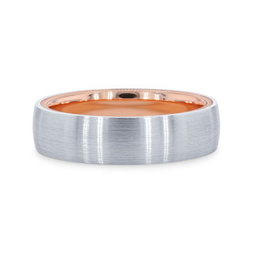 Verragio Two Tone Inlay Wedding Band In White And Yellow Gold 14K