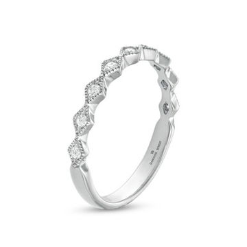 Milgrain Zig Zag Diamond Wedding Band by Diamonds Direct Designs 13